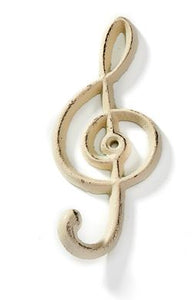 Hook - Music Note Cast Iron White