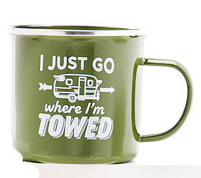 Mug Enamel - I Just Go Where I'm Towed