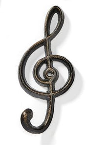 Hook - Music Note Cast Iron Bronze