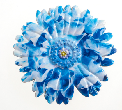 Wall Decor - Flower Metal Blue