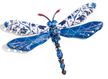Wall Decor - Dragonfly Metal Floral Pattern