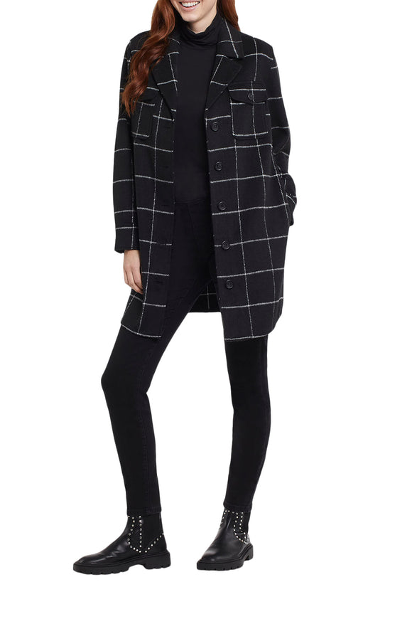 Shacket - Long Plaid with Notch Collar