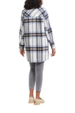 Shacket - Long Plaid with Notch Collar (Sailor Blue)
