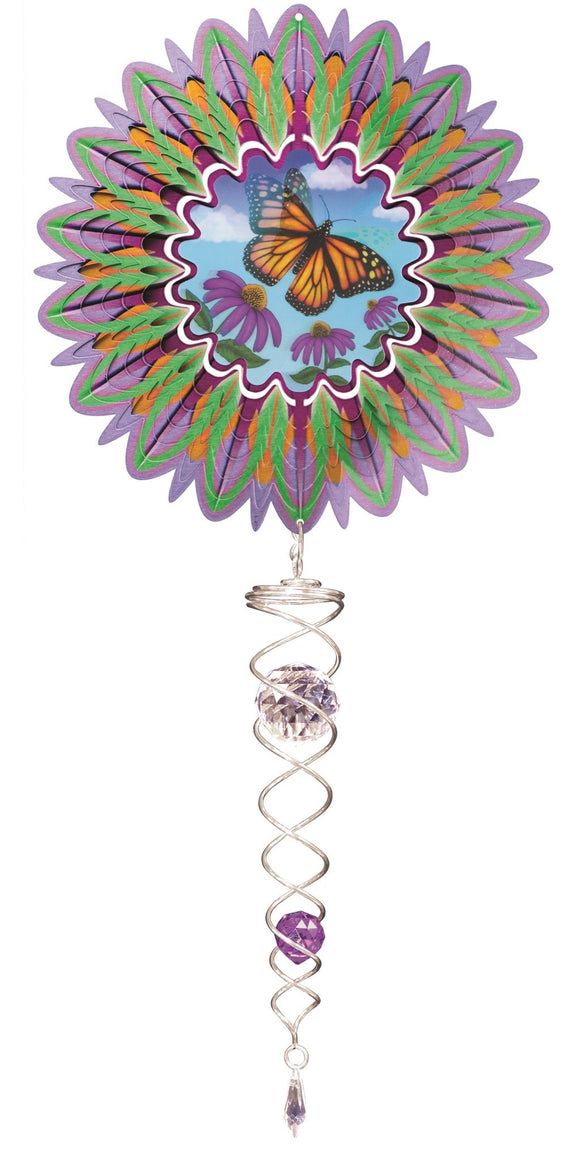 Wind Spinner - Butterfly With Small Crystal Twister