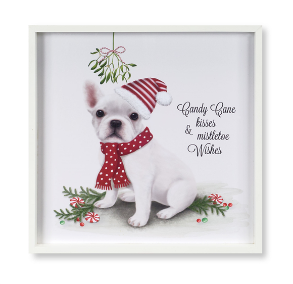 Wall Art - Dog Candy Cane Kisses