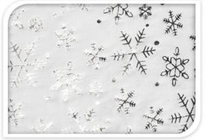 Deco Fabric Fur - Silver/White Snowflake