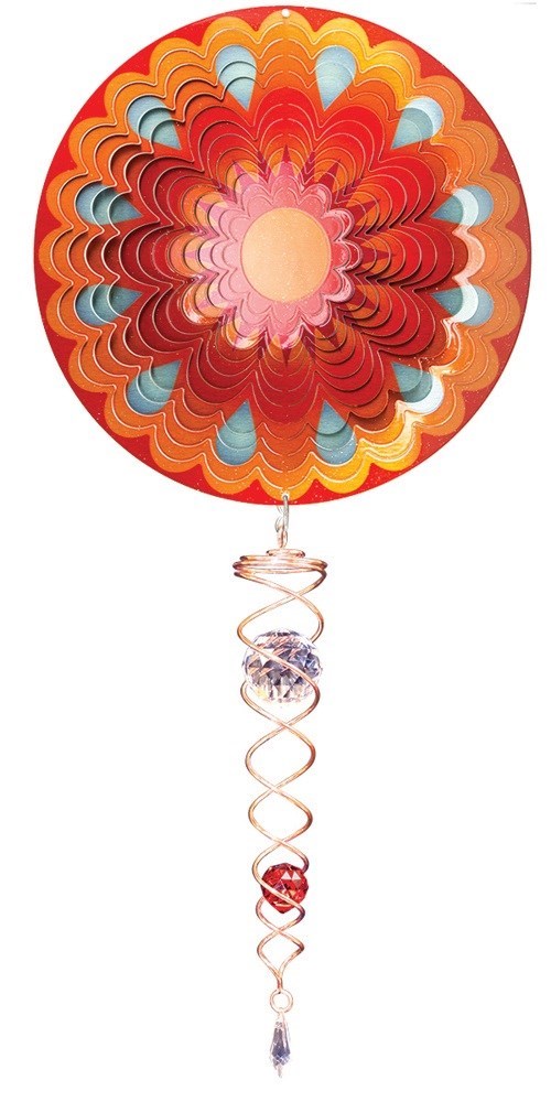Wind Spinner - Sunset Mandala With Crystal Twister (Small)