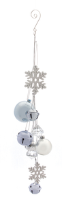 Ornament - Bell Snowflake Blue Drop