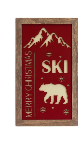 Wall Plaque - Ski Pass (Red)