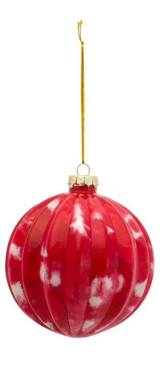 Ornament - Ball Red and White (Round)