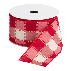 Ribbon - Red and White Plaid