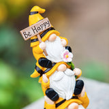 Garden Statuary - Stacked Bee Gnome Trio