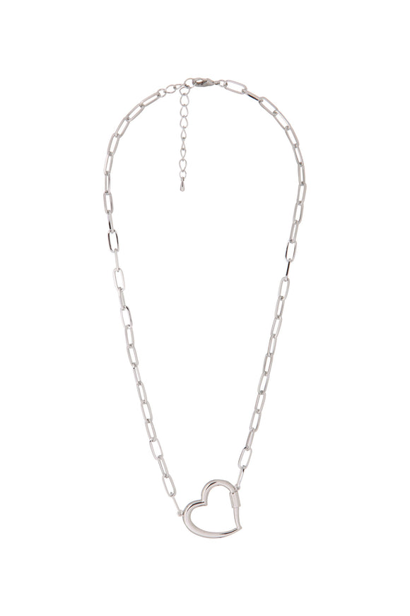 Necklace - Silver with Heart Pendant