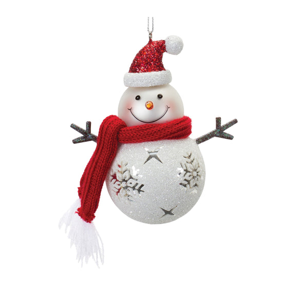 Ornament - Snowman with Santa Hat