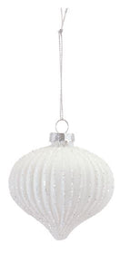 Ornament - White Glitter Onion