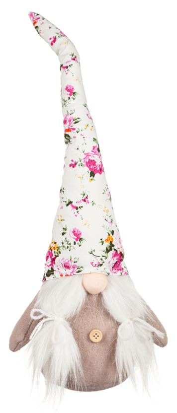 Gnome Decor - Fabric Floral Hat Girl