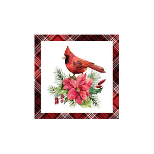 Cocktail Napkins - Cardinal Plaid