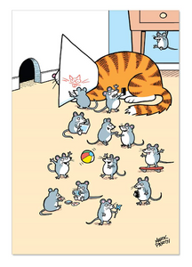 Birthday Card - Cat and Mice