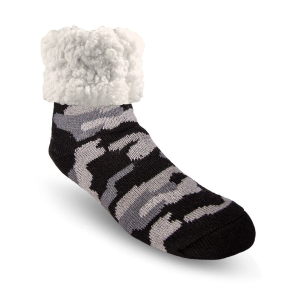 Pudus Classic Slipper Socks - Camo Grey
