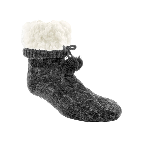 Pudus Cable Knit Socks - Grey Chenille