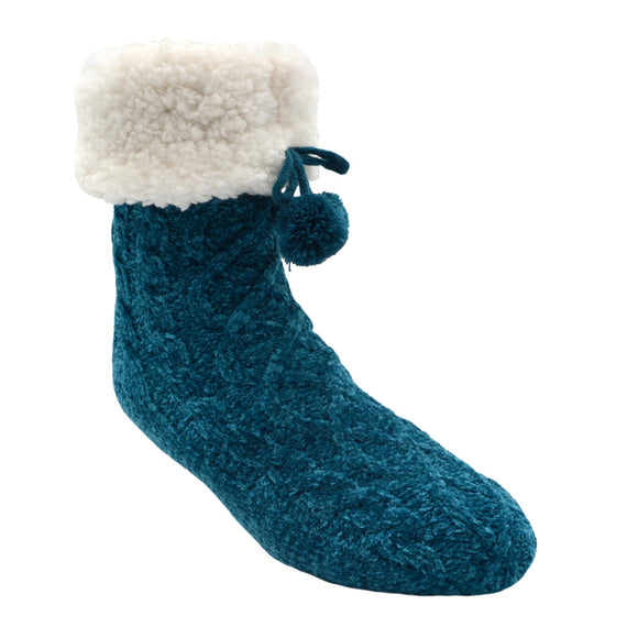 Pudus Cable Knit Socks - Oxford Chenille