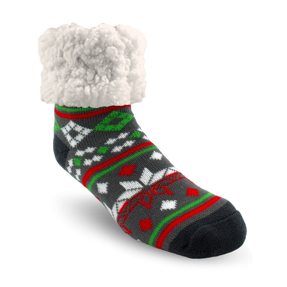 Pudus Classic Slipper Socks - Christmas Grey