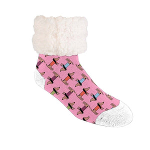 Pudus Classic Slipper Socks - City Dog Candy Pink