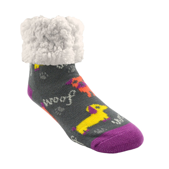 Pudus Classic Slipper Socks - Dog Grey
