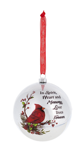 Ornament - Cardinal In Spirit Heart and Memory