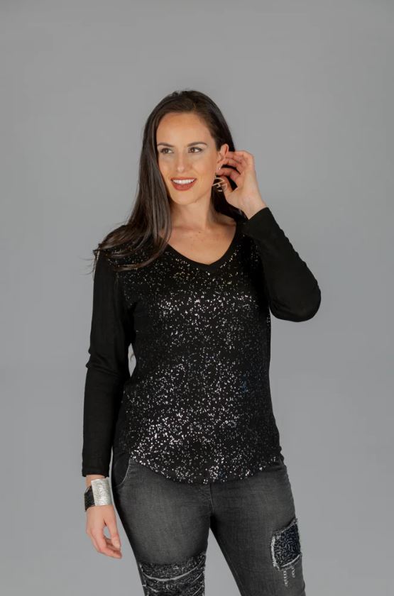 Top - Long Sleeve with Foil Detail Front