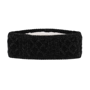 Cable Knit Headband - Chenille Black