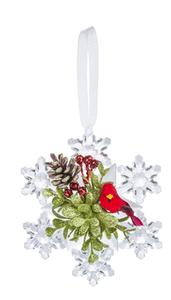 Kissing Crystal - Snowflake with Cardinal (Assorted Styles)