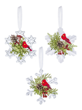 Kissing Crystal - Snowflake with Cardinal (Assorted Styles)