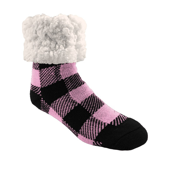 Pudus Classic Slipper Socks - Lumberjack Candy Pink
