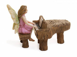 Girl Fairy Playing Piano - Miniature Gardens