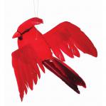 Cardinal - Flying Flocked Feather