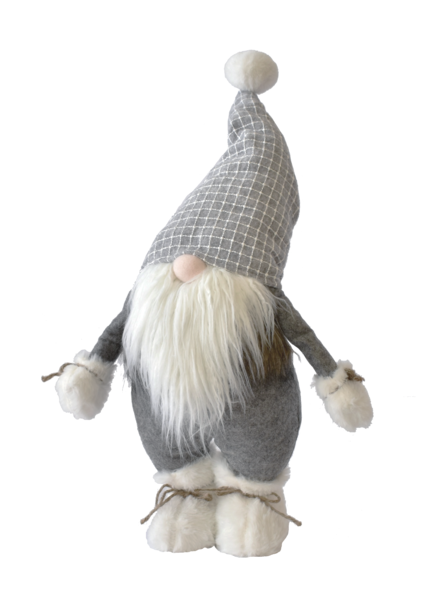 Gnome - Grey Plaid Hat & Grey Clothes