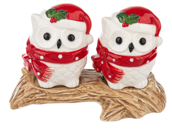 Salt and Pepper Shakers - Owls on Branch