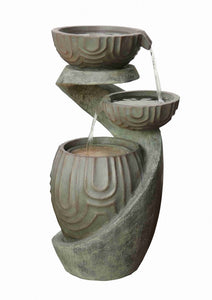 Outdoor Fountain - Offset Bowls (Tan)