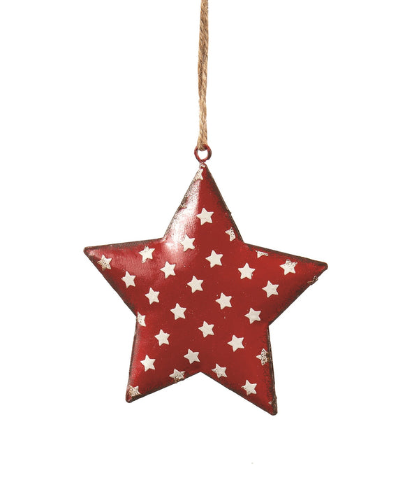 Ornament - Star Red and White