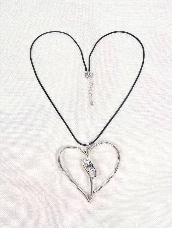 Necklace - Rope Winding Heart Pendant (Silver)