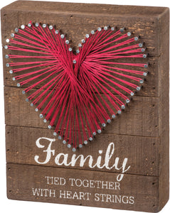 String Art - Family Tied Together with Heart Strings