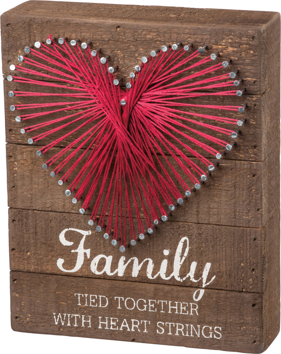 String Art - Family Tied Together with Heart Strings