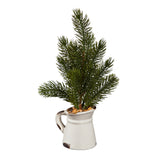 Pine Tree Decor - In Ceramic Pitcher