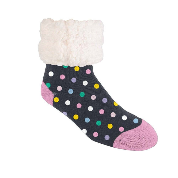 Pudus Classic Slipper Socks - Polka Dot Multi Colour