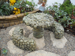 Fairy Garden - Pebbled Table with Two Benches