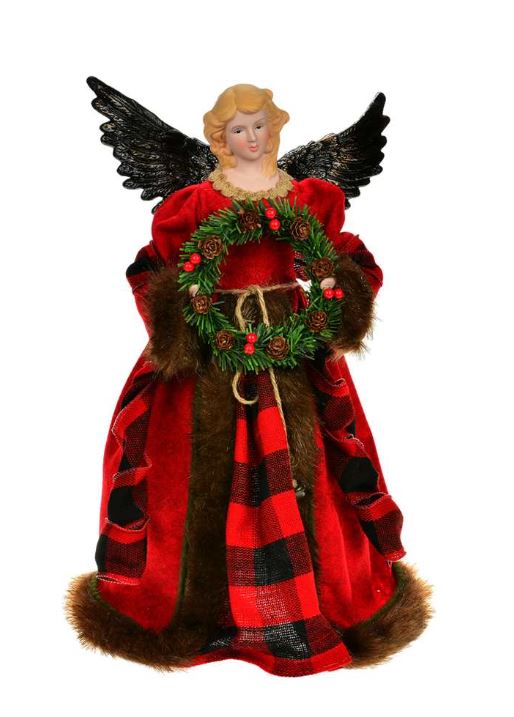 Angel Decor - Red and Brown Fabric