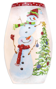 Vase - Lit Snowmen Decorating Tree