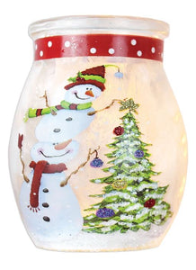 Jar - Lit Snowmen Decorating Tree