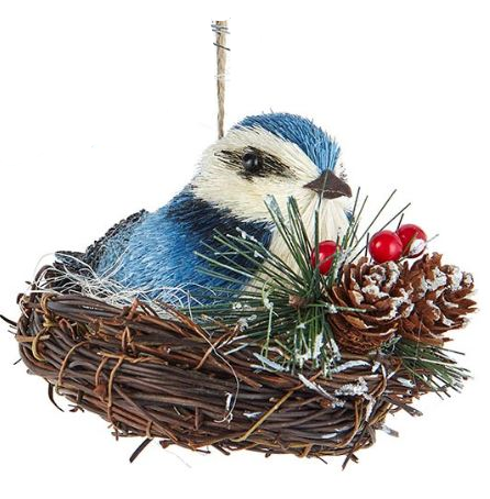 Ornament - Blue Jay in Nest